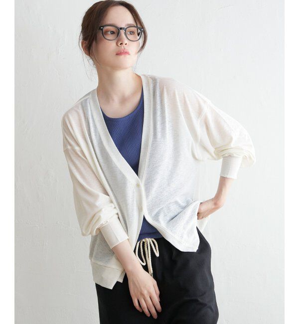 Lbc with Life「接触冷感シアーカーディガン」|カーディガン|ホワイト