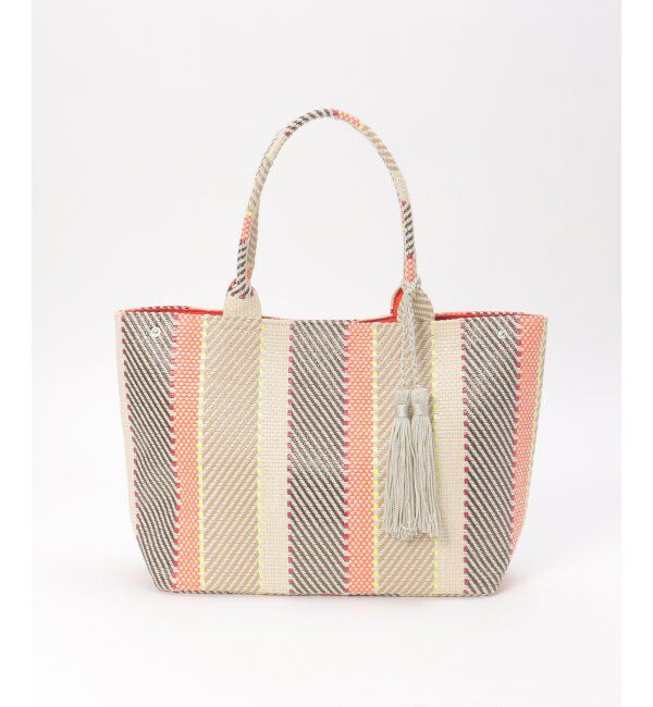 Lbc with Life「タッセル付きカラーモザイクトートバッグ」|その他|オレンジ