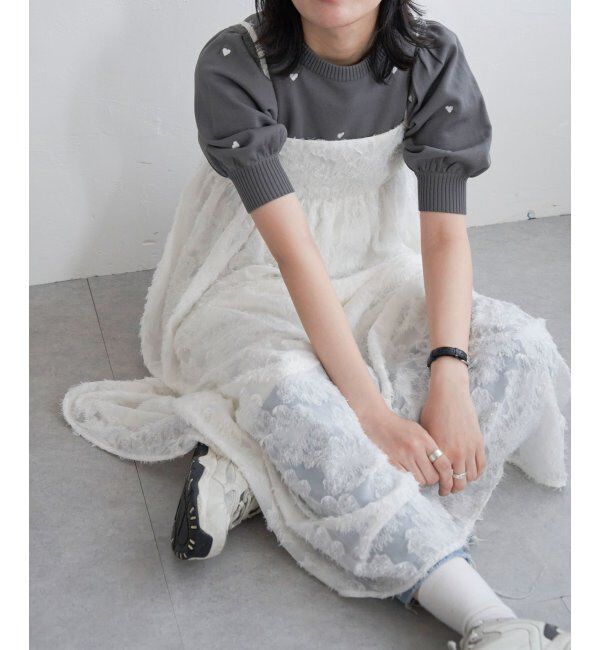 VENCE share style「フリンジジャガードキャミワンピース」|ワンピース|