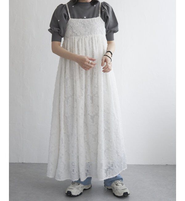 VENCE share style「フリンジジャガードキャミワンピース」|ワンピース|