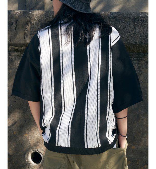 VENCE share style「ストライプケンシュクニットシャツ」|Tシャツ・カットソー|