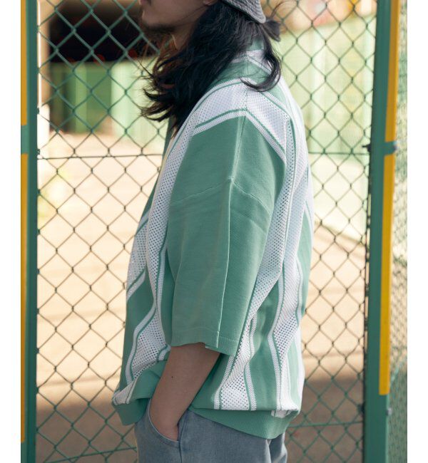 VENCE share style「ストライプケンシュクニットシャツ」|Tシャツ・カットソー|