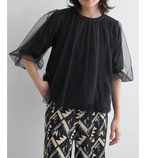 VENCE share style「チュールギャザーブラウス」|シャツ・ブラウス|