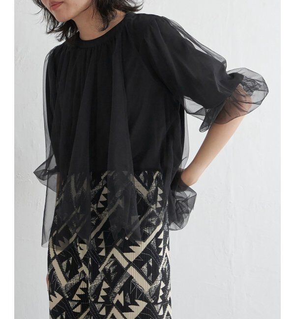 VENCE share style「チュールギャザーブラウス」|シャツ・ブラウス|