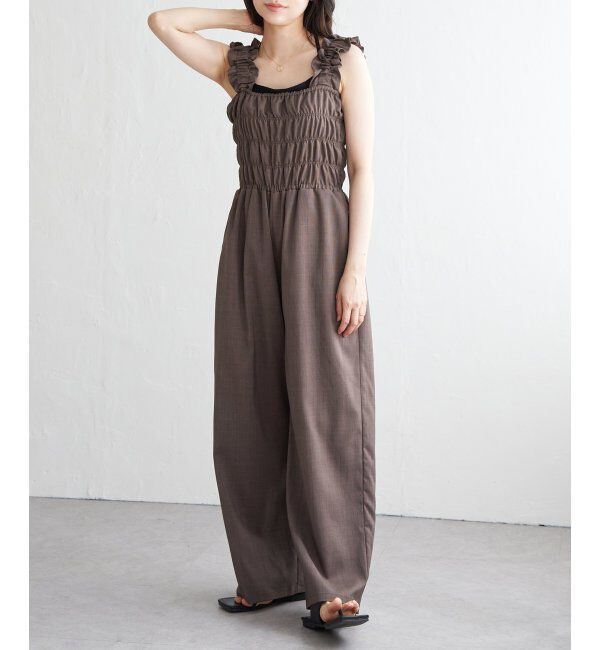 VENCE share style「ヘザーツイルシャーリングサロペット」|オールインワン|