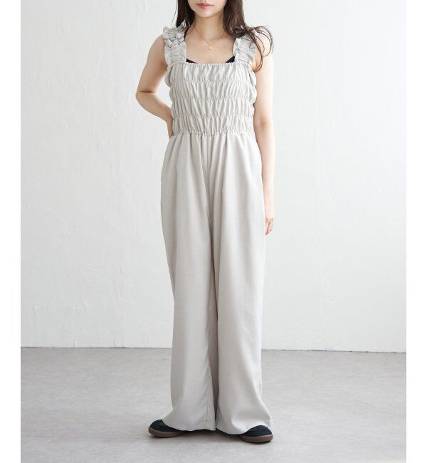 VENCE share style「ヘザーツイルシャーリングサロペット」|オールインワン|