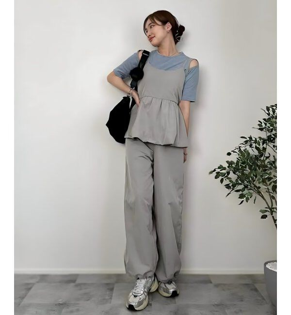 VENCE share style「バルーンキャミサロペット」|オールインワン|グレー