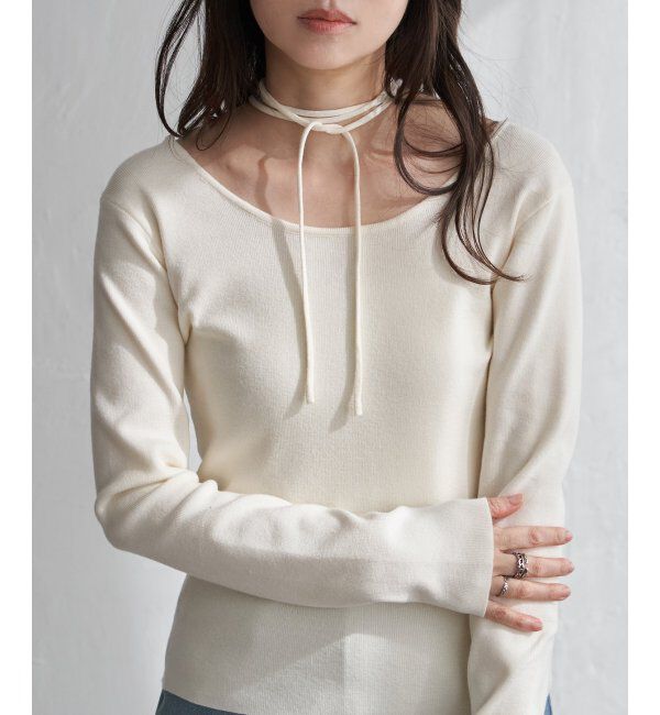 VENCE share style「チョーカー付き前後2WAYニット」|タンクトップ|