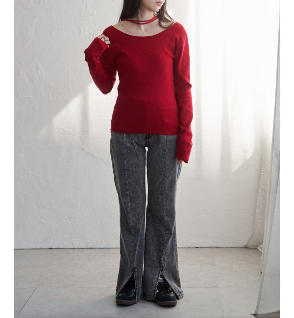 VENCE share style「チョーカー付き前後2WAYニット」|タンクトップ|