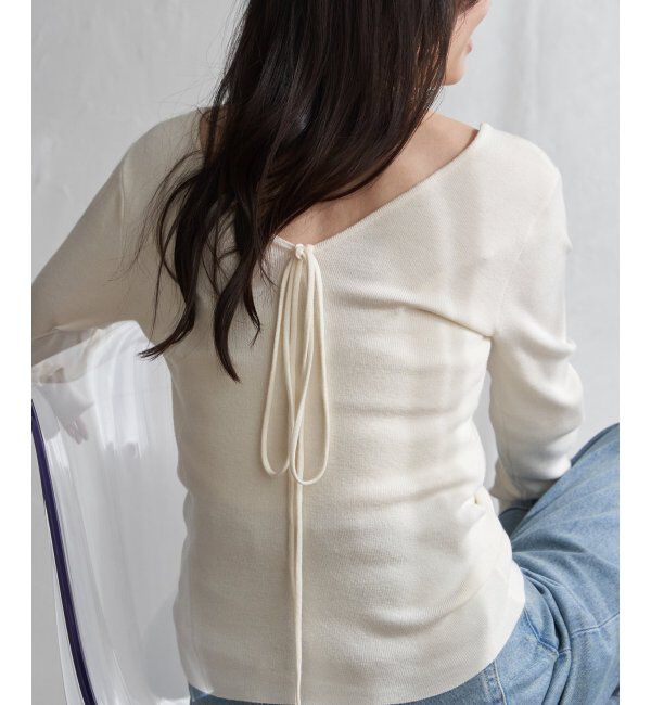VENCE share style「チョーカー付き前後2WAYニット」|タンクトップ|アイボリー