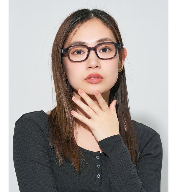  「ウエリントン型メガネ｜読書 レディース 女性用 大人可愛い 大理石｜Zoff｜CHIC レンズ交換券付」|メガネ|