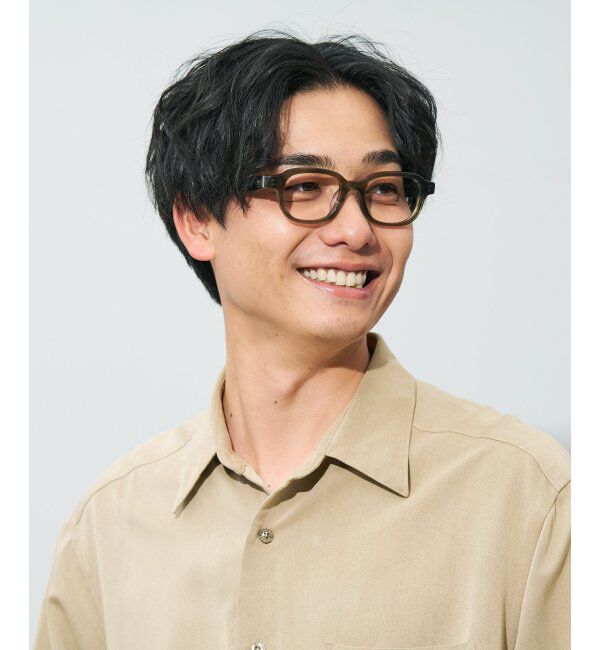  「ウエリントン型メガネ｜読書 レディース 女性用 大人可愛い 大理石｜Zoff｜CHIC レンズ交換券付」|メガネ|オリーブ