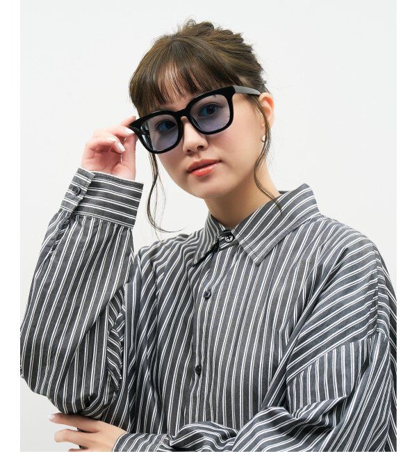  「【WEB限定】ウェリントン型 サングラス | 軽量 カラーレンズ トレンド 紫外線対策 UVカット 大きめサイズ」|サングラス|