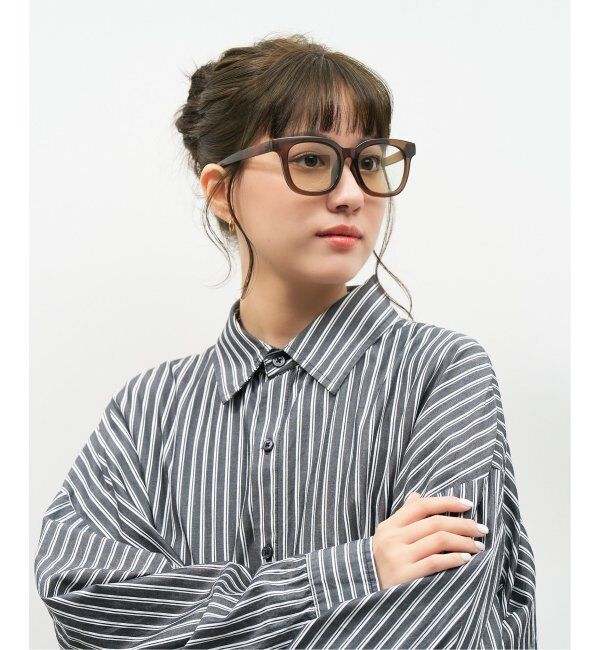  「【WEB限定】ウェリントン型 サングラス | 軽量 カラーレンズ トレンド 紫外線対策 UVカット 大きめサイズ」|サングラス|