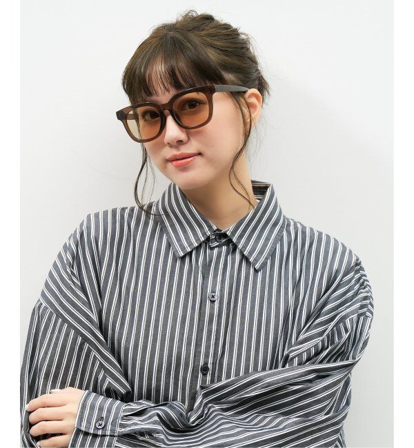  「【WEB限定】ウェリントン型 サングラス | 軽量 カラーレンズ トレンド 紫外線対策 UVカット 大きめサイズ」|サングラス|