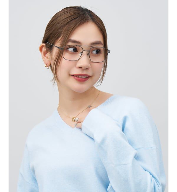  「ツーブリッジ メガネ | メタルフレーム 眼鏡 伊達メガネ 度付き 度なし ユニセックス レンズ交換券付」|メガネ|