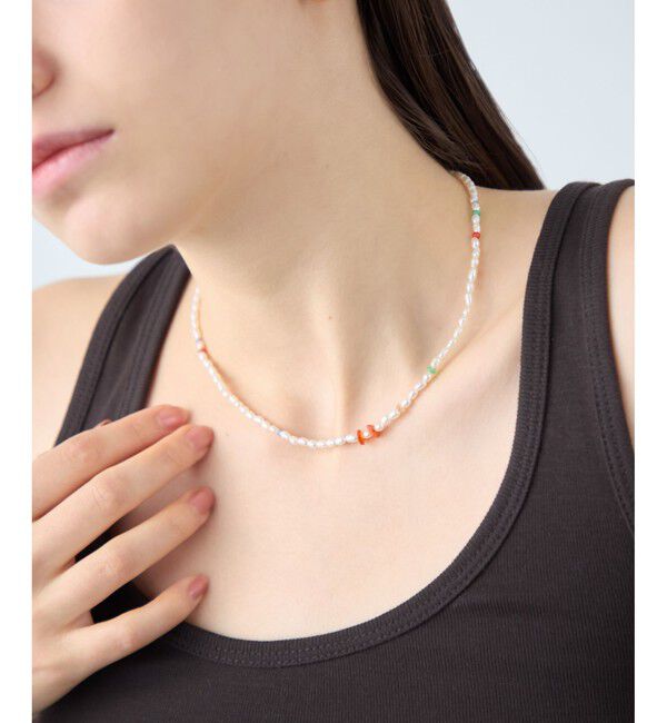 ete「[デイアップ] パール/ナチュラルストーン ネックレス」|ネックレス|