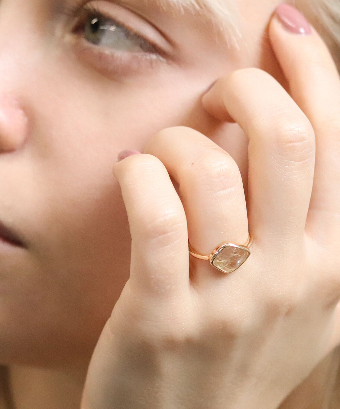  「ルチルクォーツ リング | K10YG」|リング|