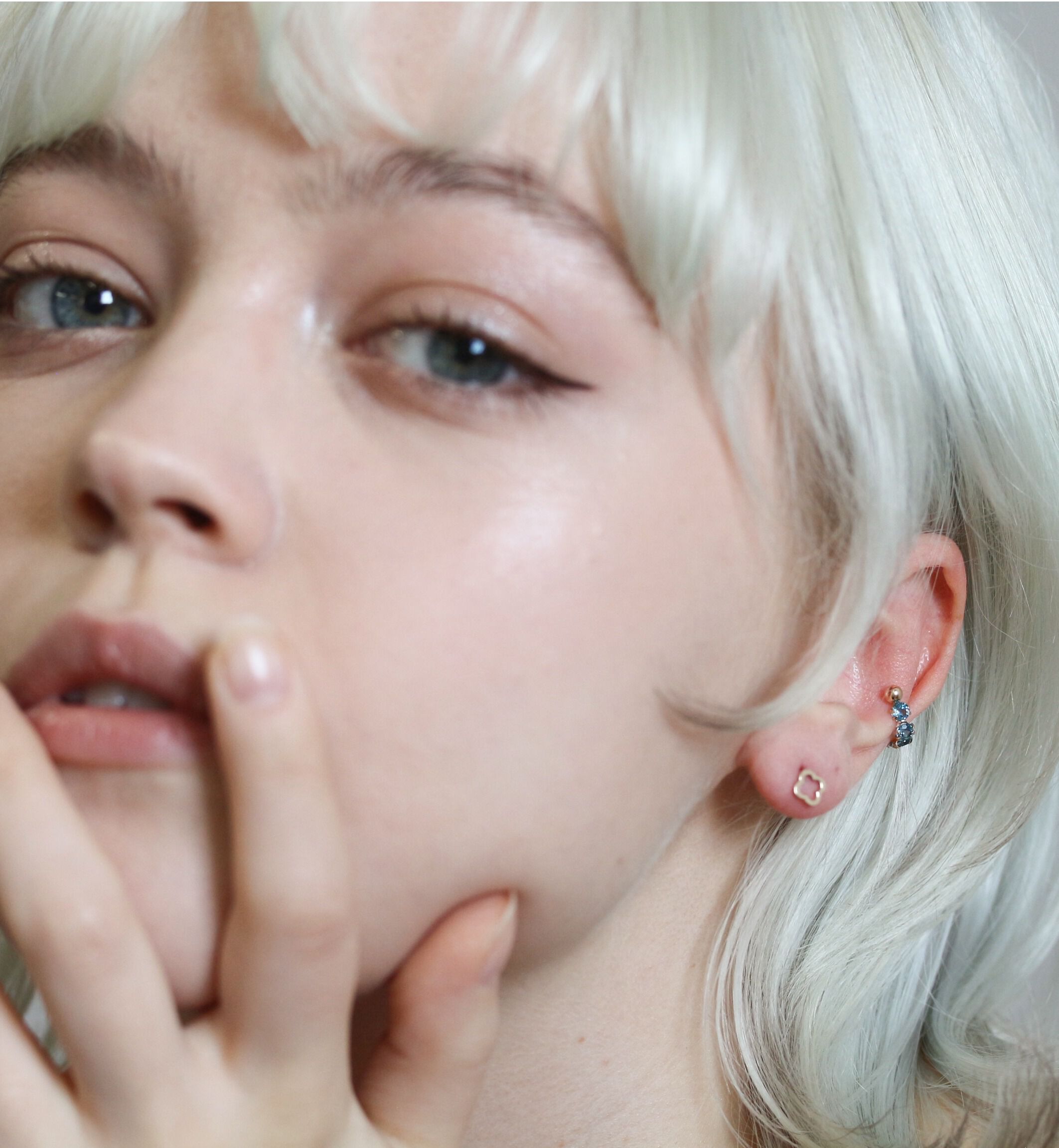  「ロンドンブルートパーズ イヤーカフ | K10YG 【片耳用】」|イヤーカフ|