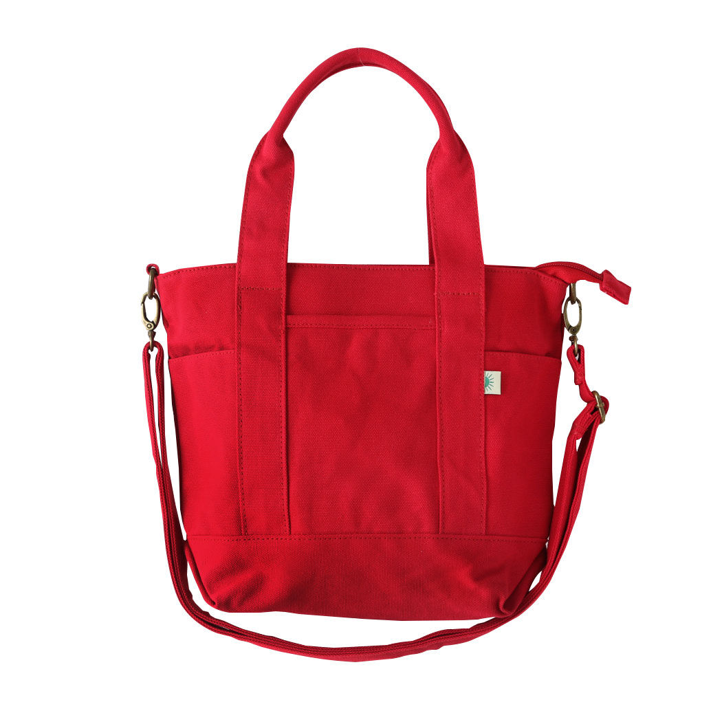 BACKYARD FAMILY「2wayトートバッグ トートバッグ キャンバス 2wayトートバッグ ファスナー付き レディース」|トートバッグ|レッド1