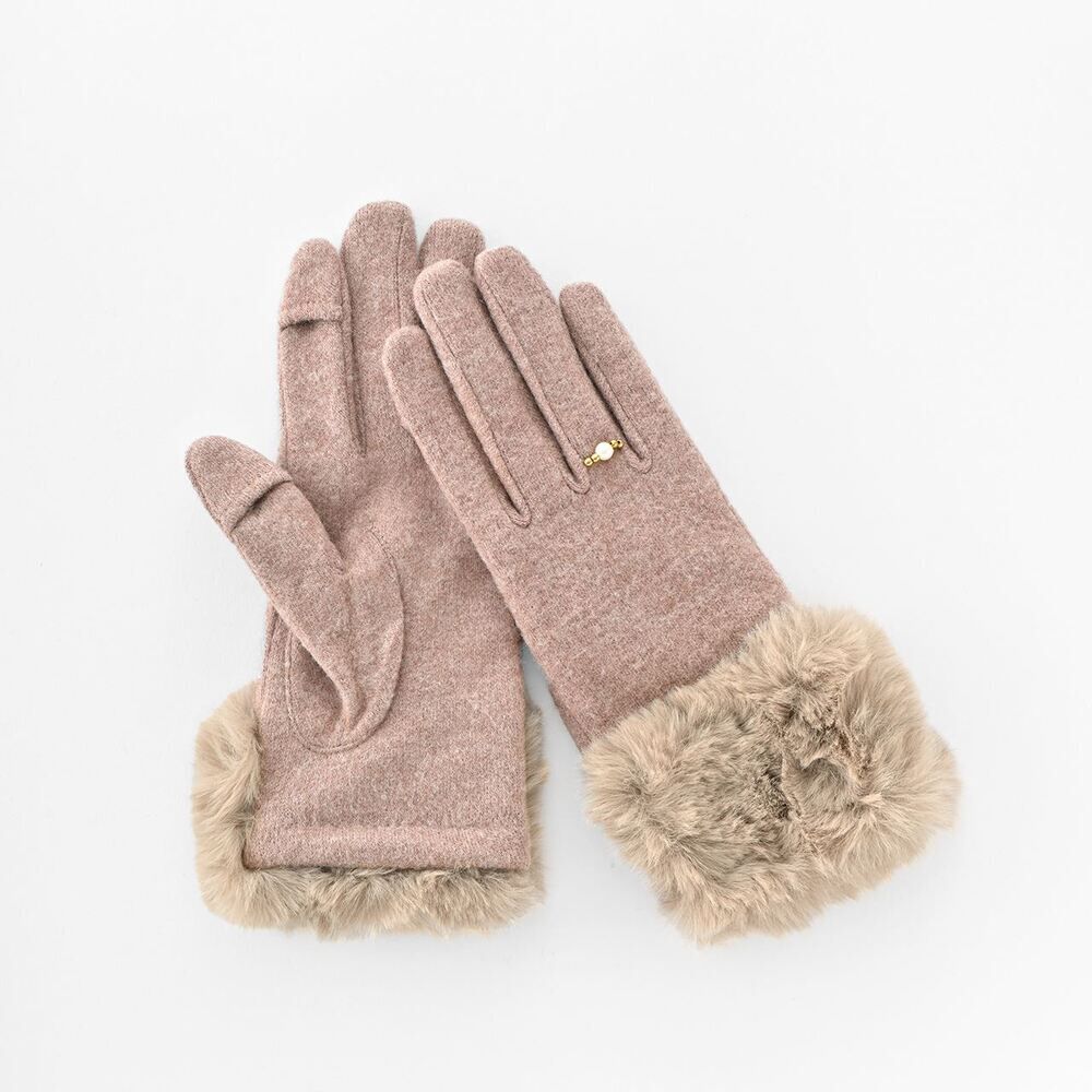 BACKYARD FAMILY「クロダ 手袋 レディース 通販 グローブ 手ぶくろ 暖かい かわいい スマートフォン対応 スマホ」|手袋|ベージュ1