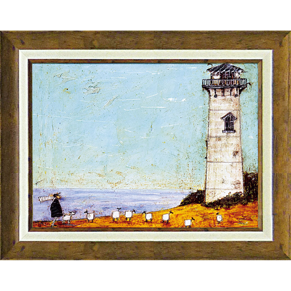 BACKYARD FAMILY「アートフレーム 通販 サムトフト 犬と釣り人と小さな船 壁掛けアート 絵画 壁飾り W48 x」|その他|ブルー2