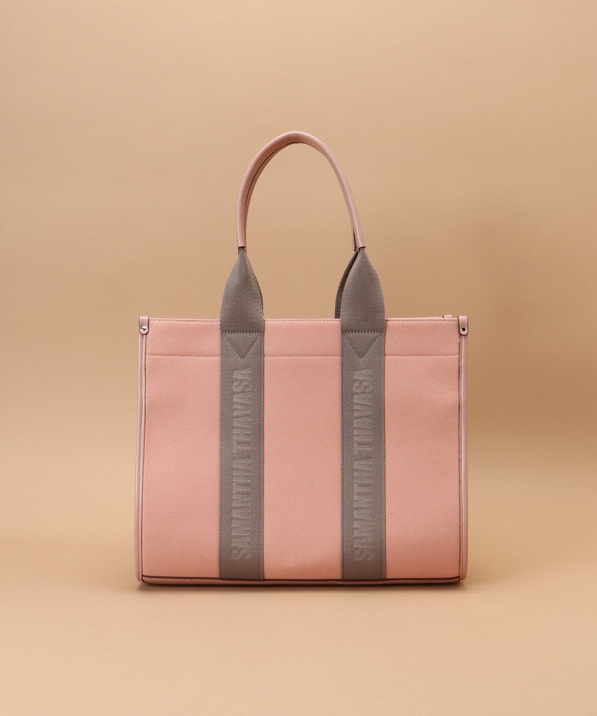 Samantha Thavasa「スクエアキャンバストート 大サイズ」|トートバッグ|ﾋﾟﾝｸﾍﾞｰｼﾞｭ