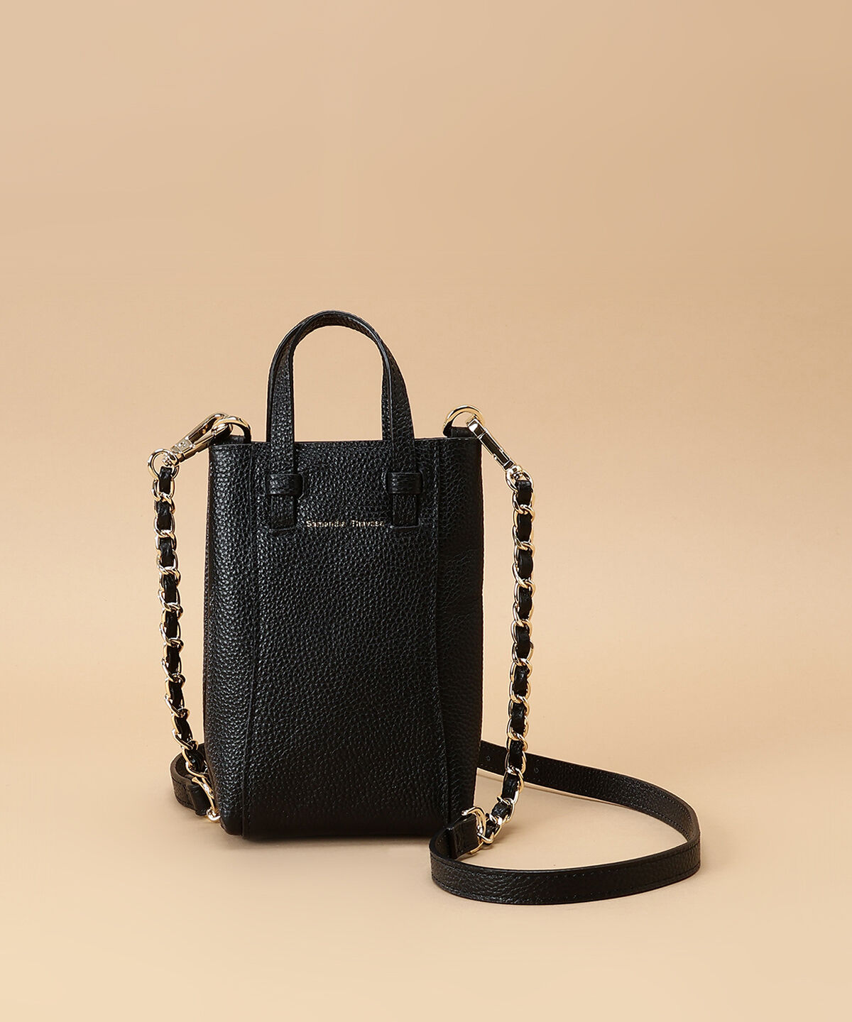 Samantha Thavasa「シンプルスクエア型 レザーミニショルダーバッグ」|ショルダー・メッセンジャー|ブラック