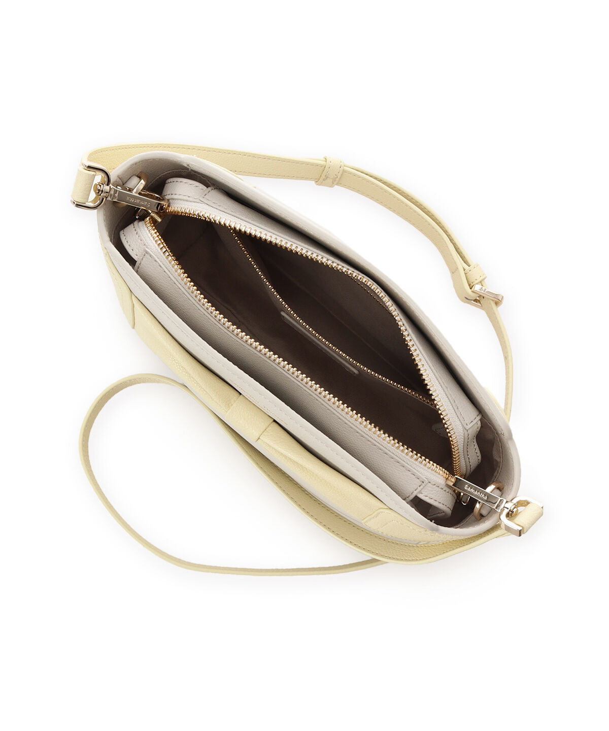 Samantha Thavasa「バイカラーリボンモチーフ スプリットレザーショルダーバッグ」|ショルダー・メッセンジャー|