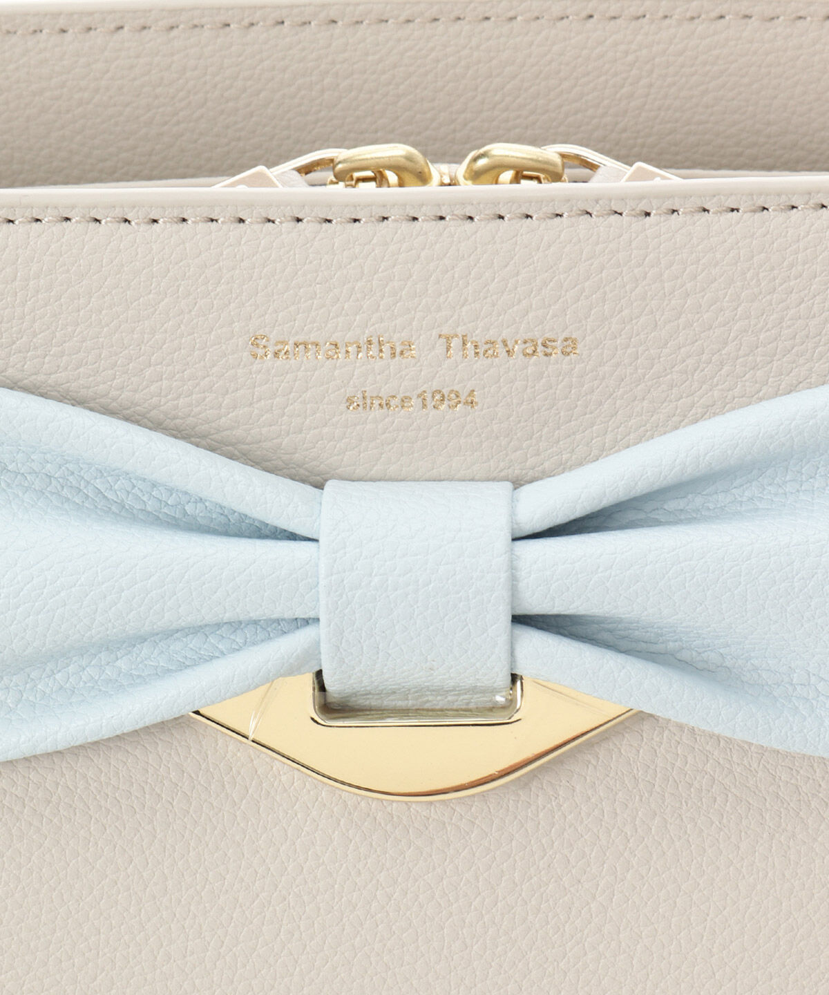 Samantha Thavasa「バイカラーリボンモチーフ スプリットレザーショルダーバッグ」|ショルダー・メッセンジャー|