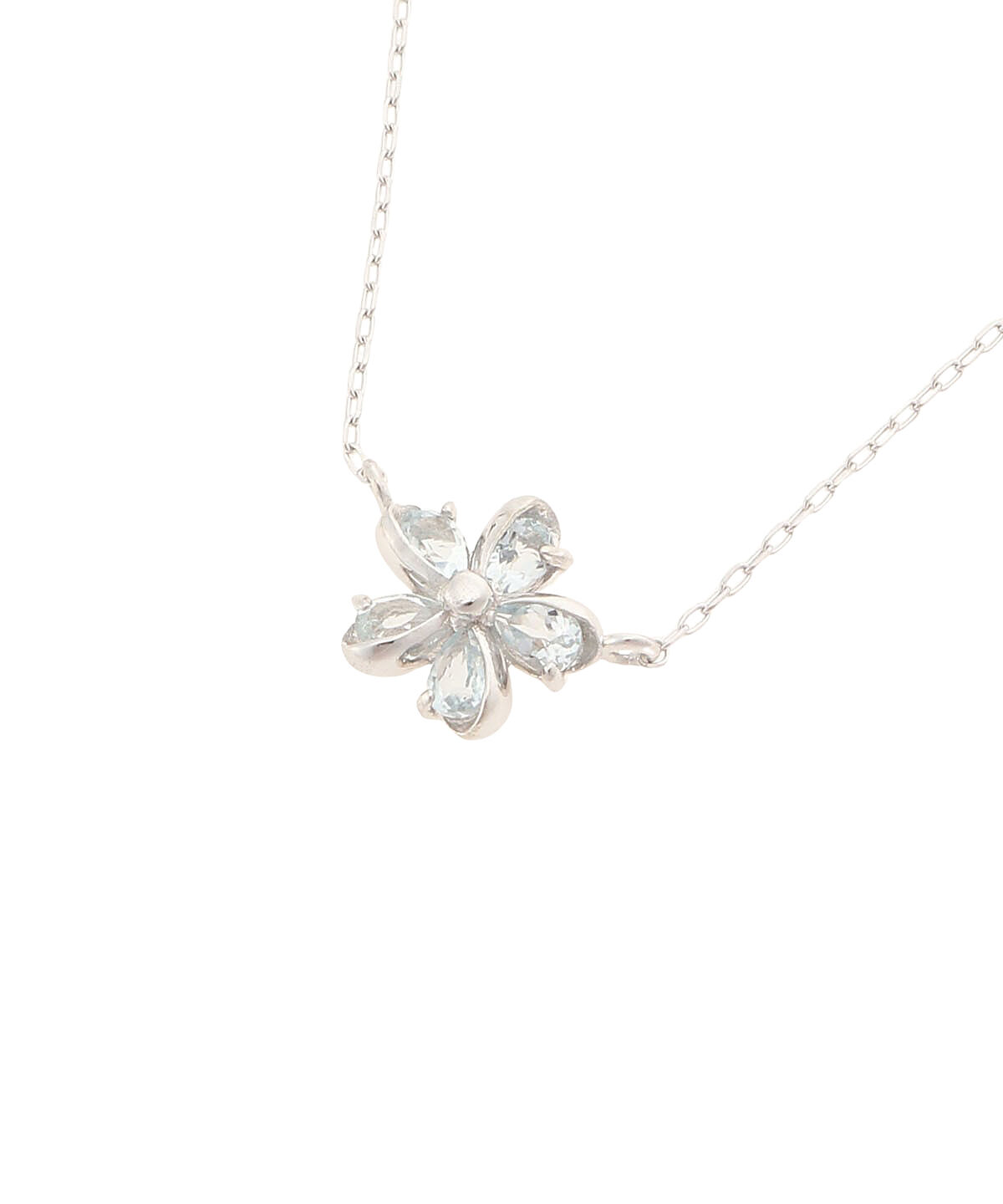 newme by Samantha Thavasa「K10 WG ストーンミニフラワー ネックレス」|ネックレス|