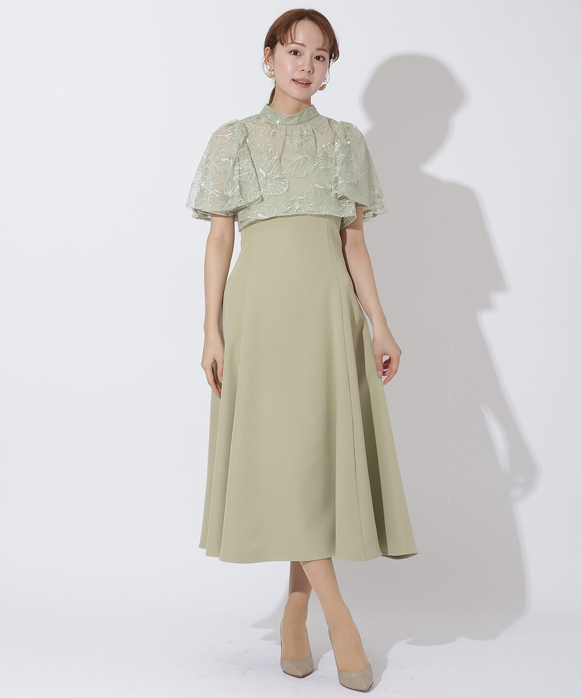 アンドクチュール「ラメフラワーチュールレイヤードドレス」|ドレス|