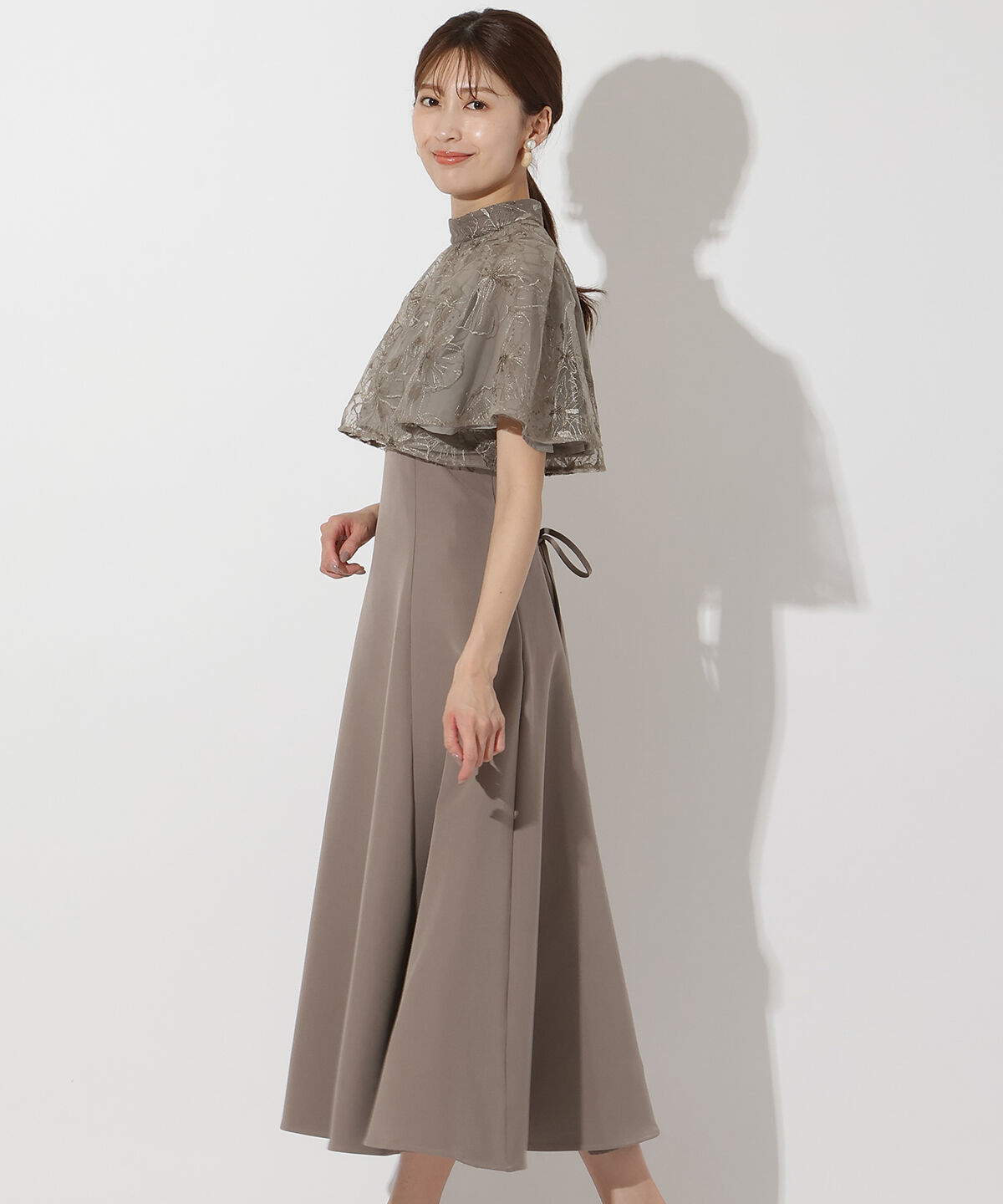 アンドクチュール「ラメフラワーチュールレイヤードドレス」|ドレス|