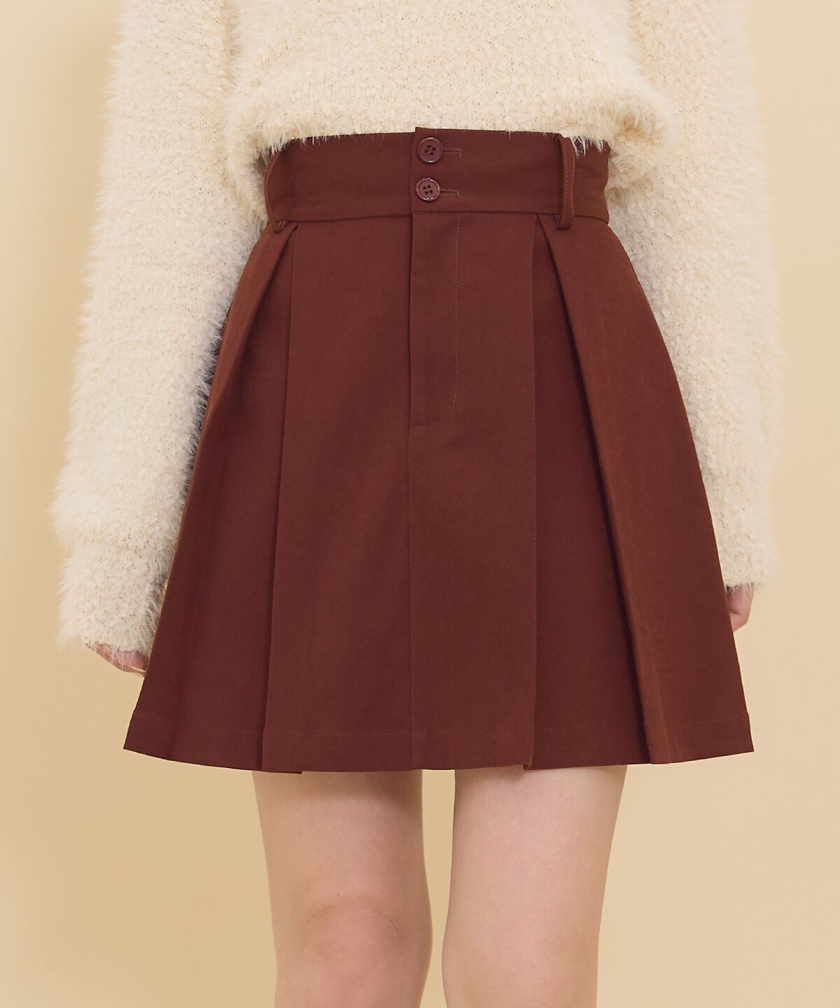 REDYAZEL「タックプリーツミニスカート」|フレア|