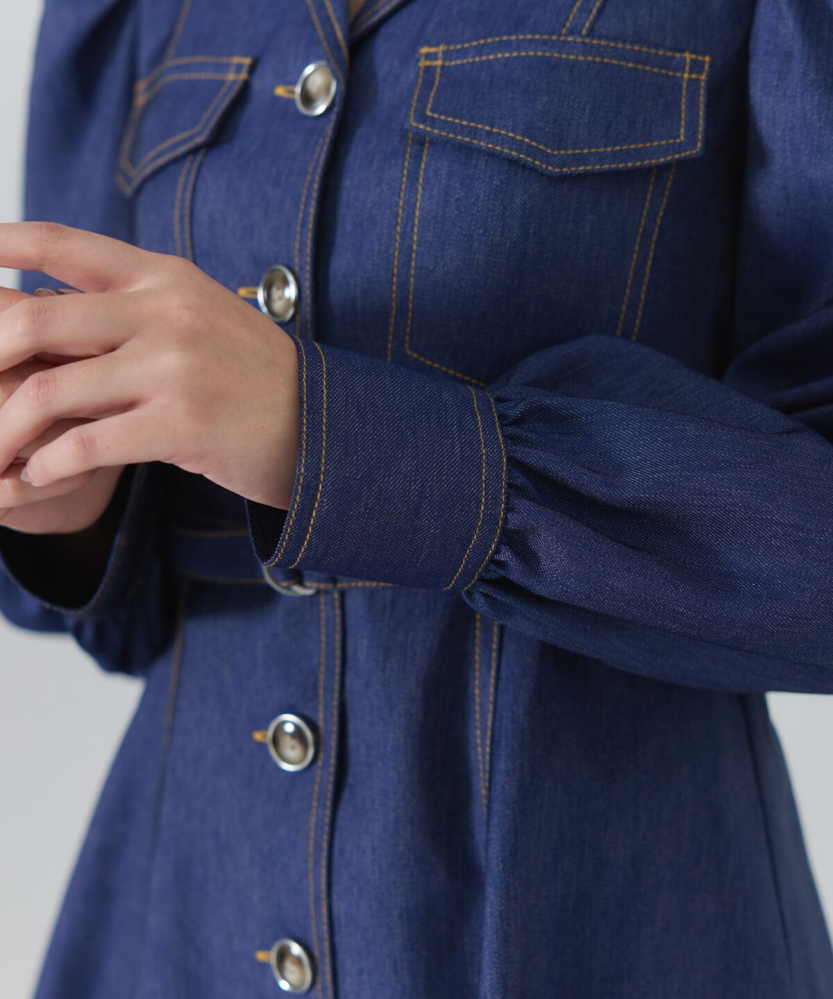 REDYAZEL「デニムライクミニシャツワンピース」|ワンピース|