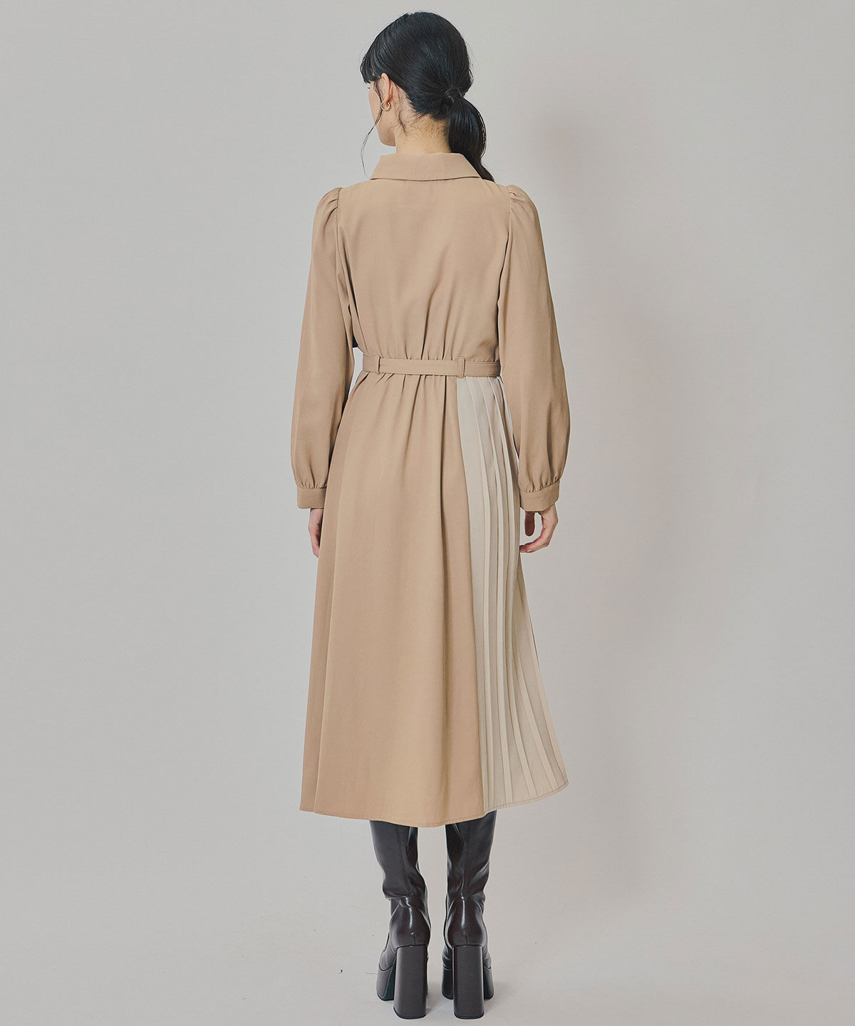 REDYAZEL「カラーブロックパネルアシメプリーツワンピース」|ワンピース|