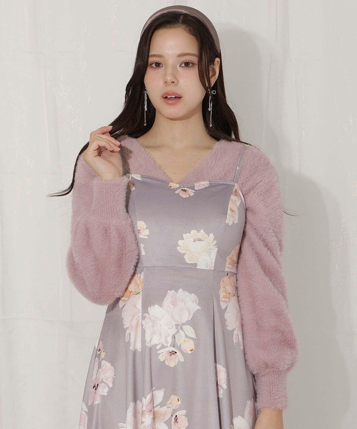 WILLSELECTION「シャギーニット&times;フレアワンピース」|ワンピース|