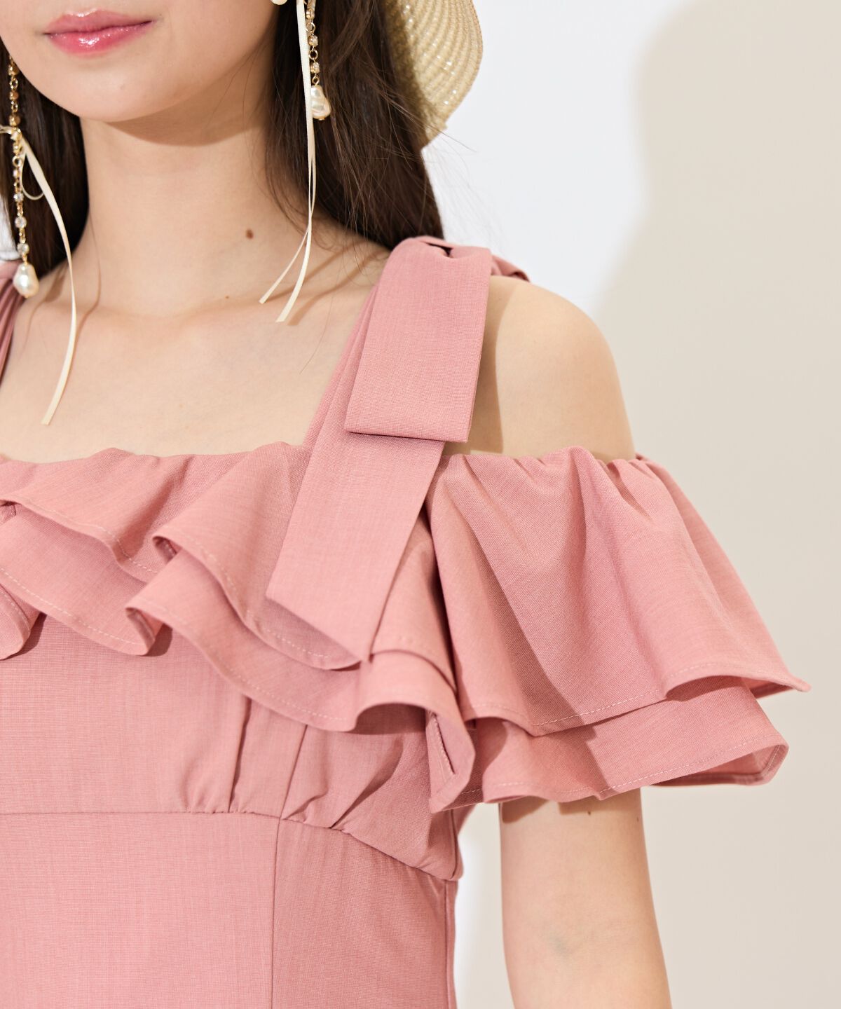 WILLSELECTION「ショルダーリボンラッフルワンピース」|ワンピース|