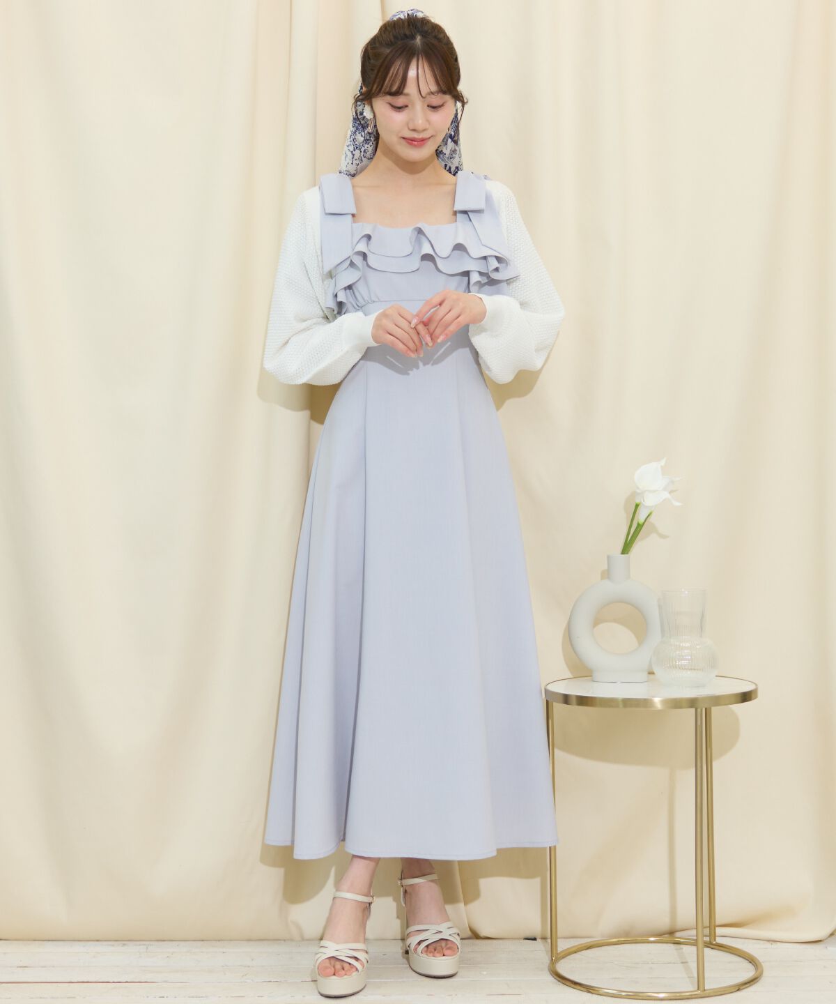 WILLSELECTION「ショルダーリボンラッフルワンピース」|ワンピース|