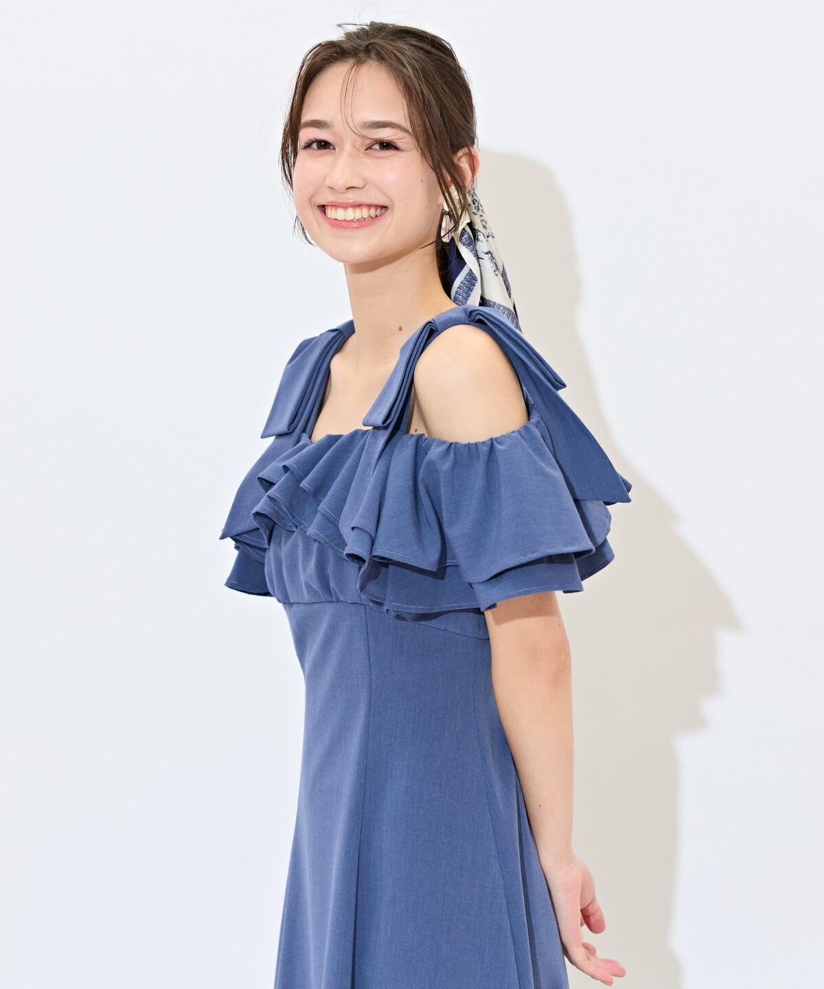 WILLSELECTION「ショルダーリボンラッフルワンピース」|ワンピース|