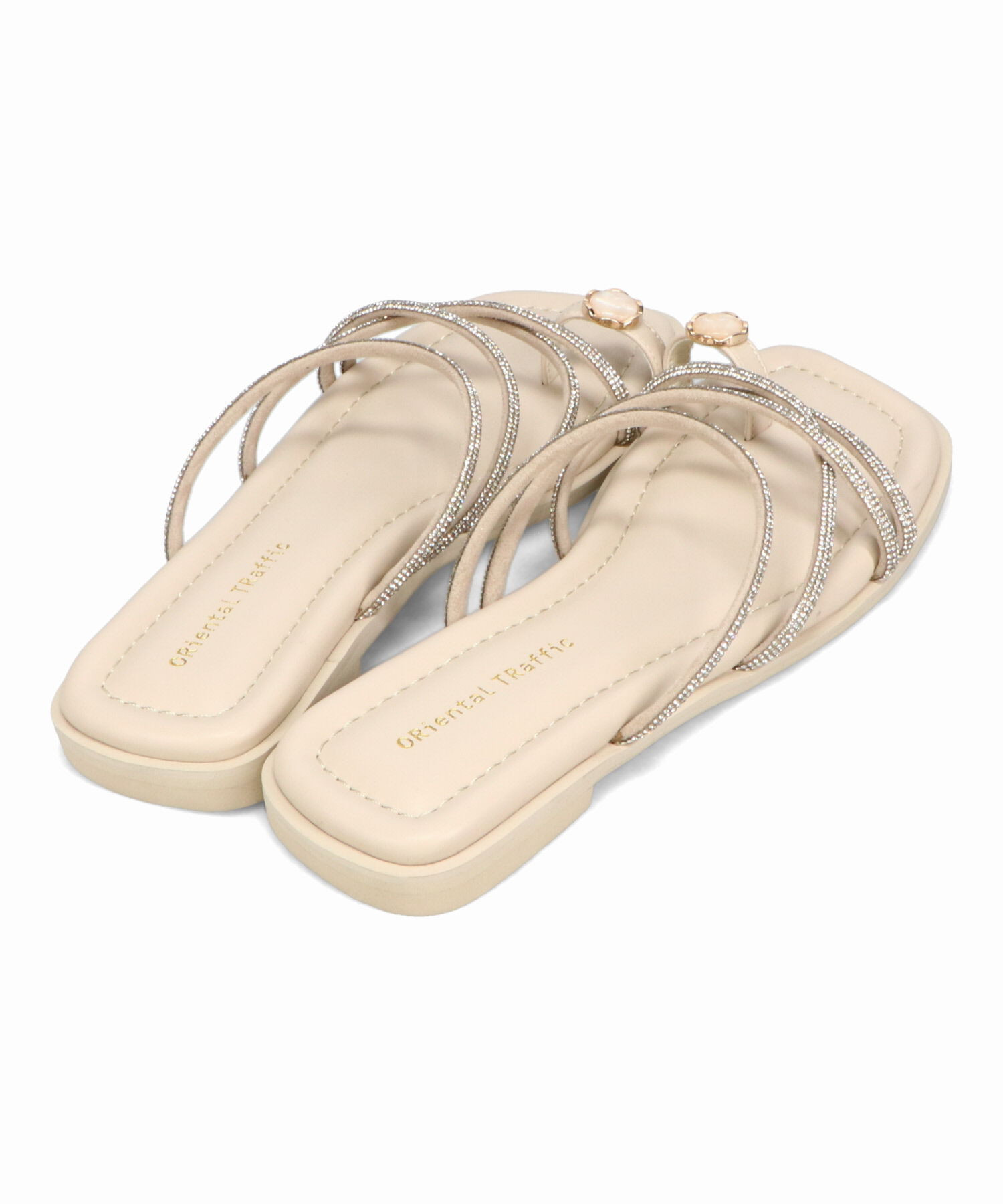 ORiental TRaffic「ラインストーンストラップトングサンダル/51232 サンダル トング 人気 フェミニン」|サンダル|