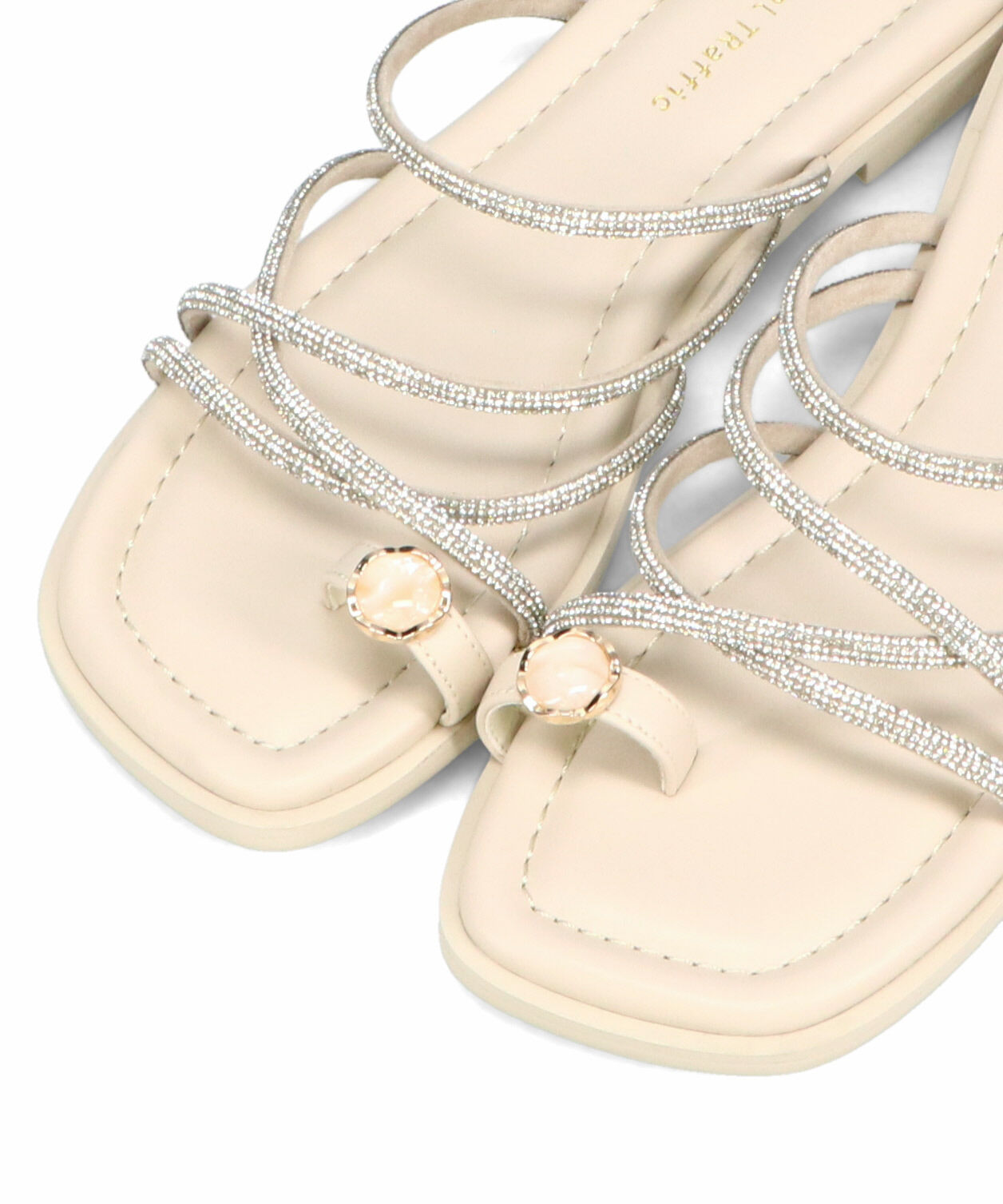 ORiental TRaffic「ラインストーンストラップトングサンダル/51232 サンダル トング 人気 フェミニン」|サンダル|