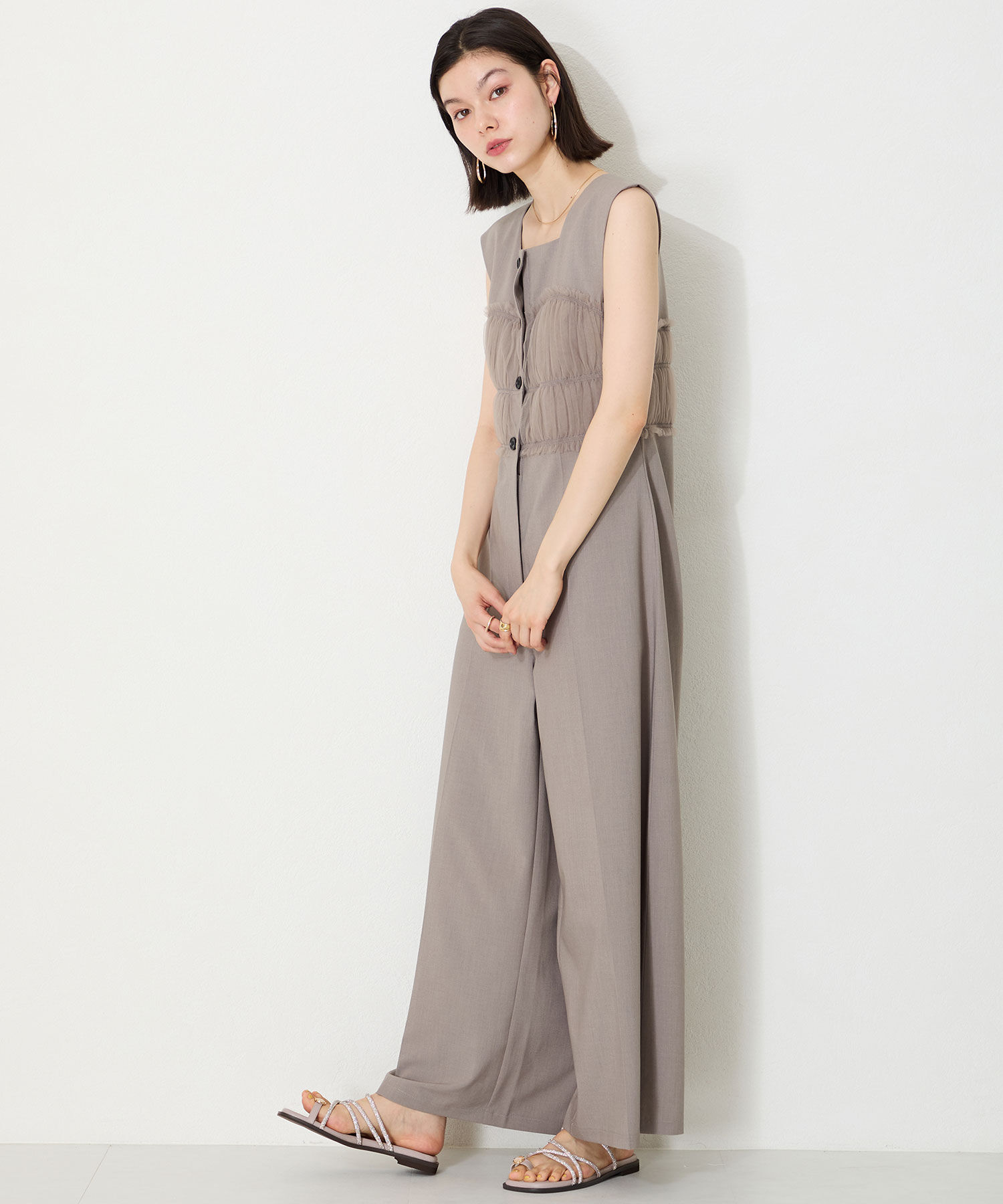 ORiental TRaffic「ラインストーンストラップトングサンダル/51232 サンダル トング 人気 フェミニン」|サンダル|