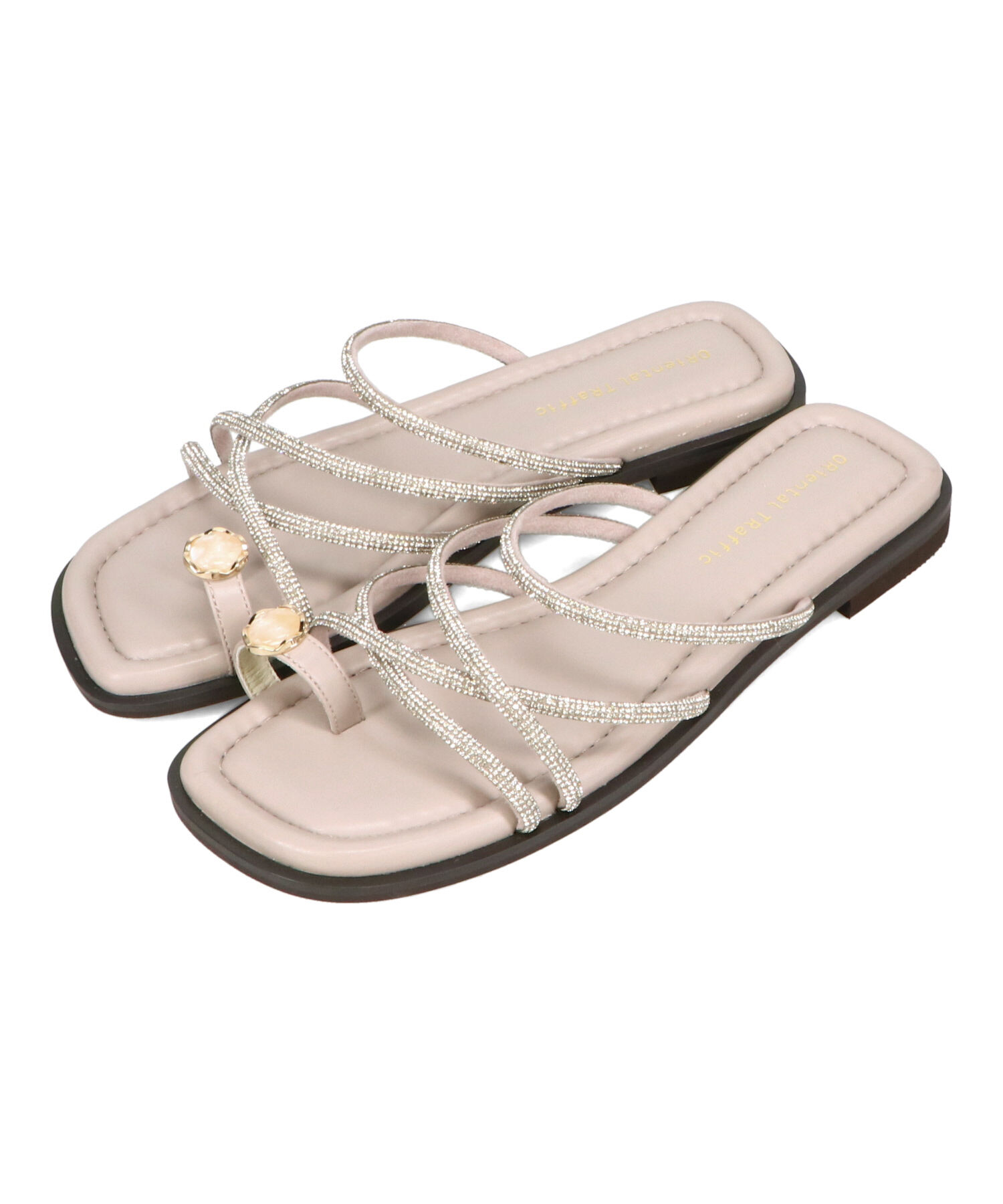 ORiental TRaffic「ラインストーンストラップトングサンダル/51232 サンダル トング 人気 フェミニン」|サンダル|