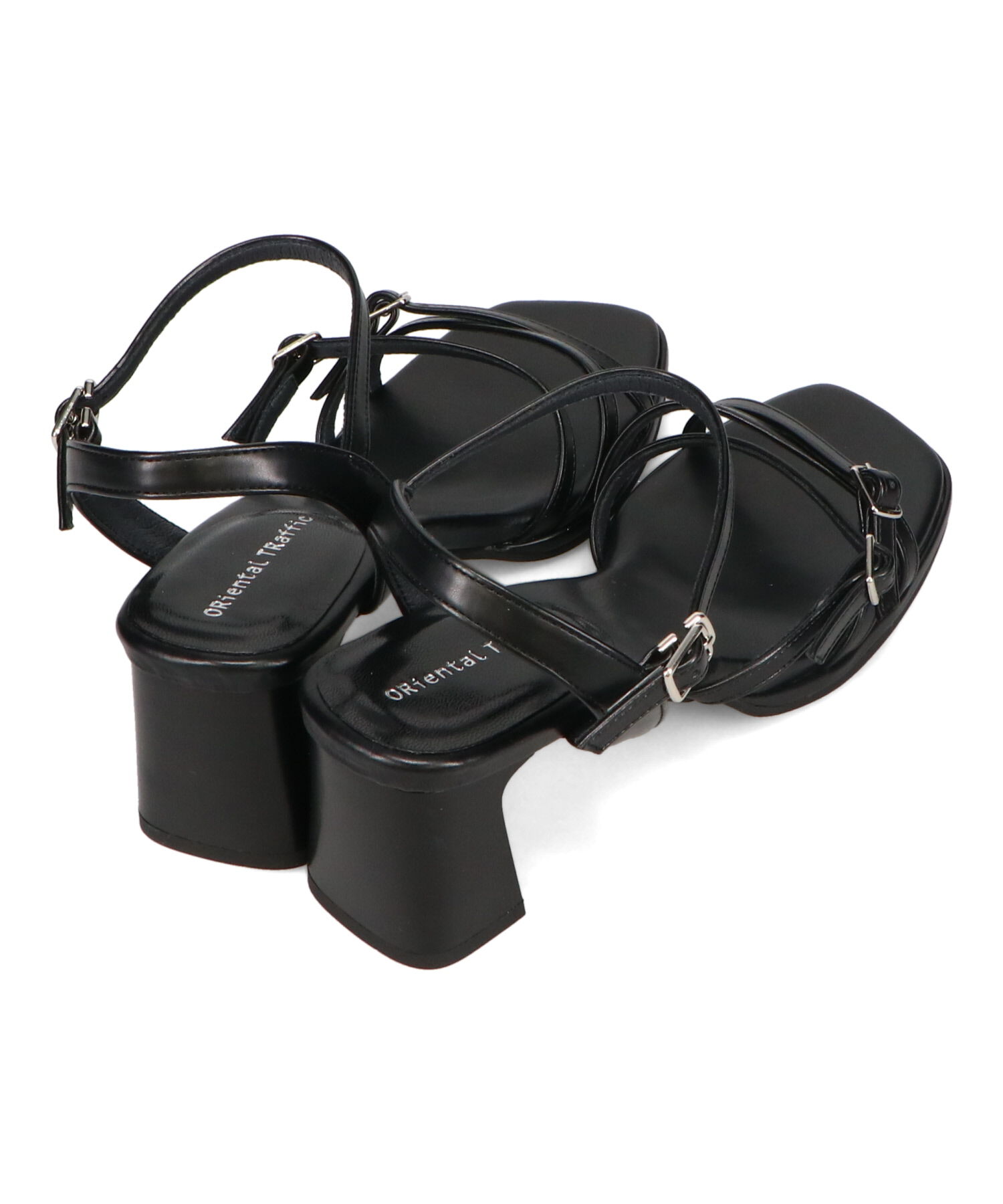 ORiental TRaffic「●2025春夏新作●スクエアバックルデザインヒールサンダル/51233」|サンダル|
