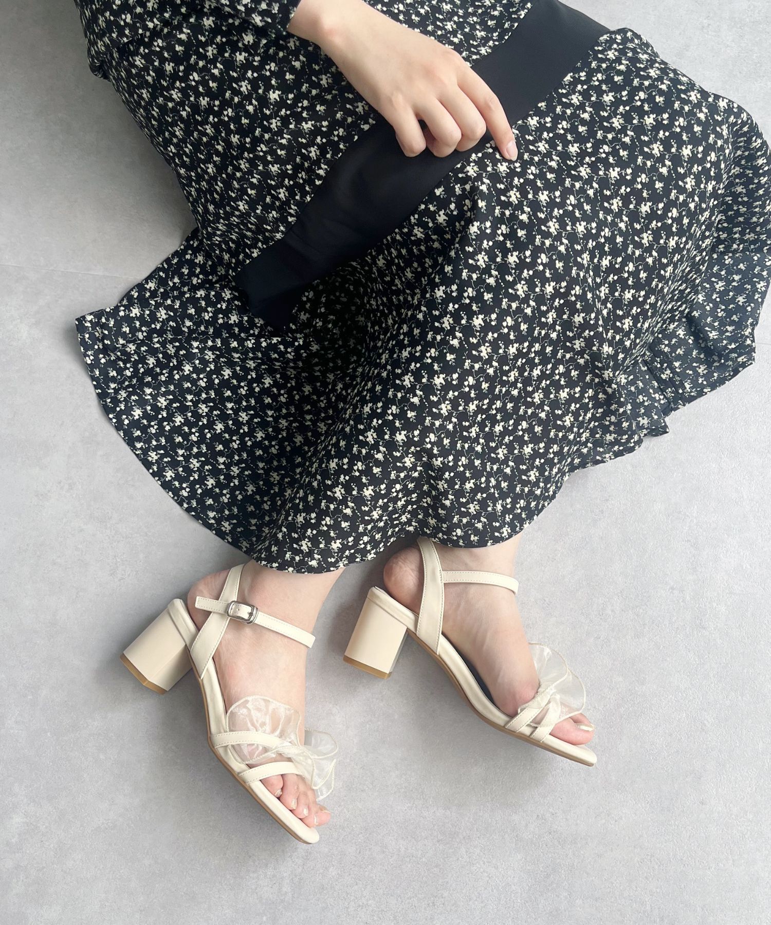 ORiental TRaffic「【WEB限定】フリルストラップヒールサンダル/55210 トレンド 人気 ヒール7cm」|サンダル|