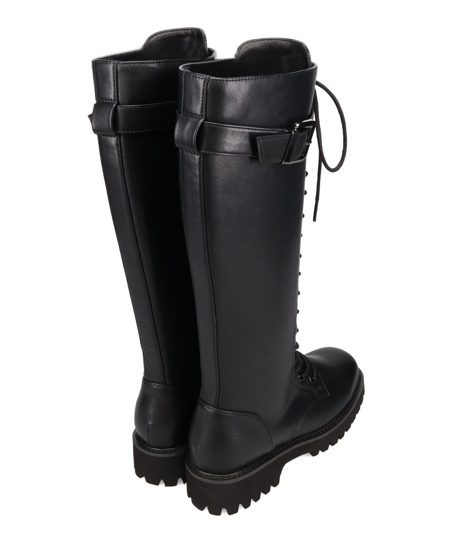 ORiental TRaffic「サイドベルト レースアップ ロングブーツ /55501 ストレッチ」|ロングブーツ|