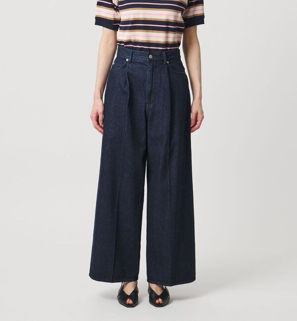 UNITED ARROWS「デニム タック ワイドパンツ」|デニム|