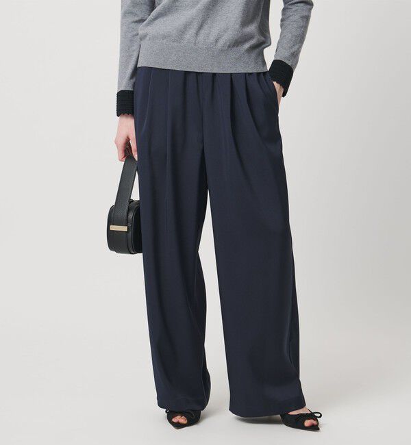 UNITED ARROWS「クリーン サテン ワイドパンツ ‐ウォッシャブル‐」|チノ|