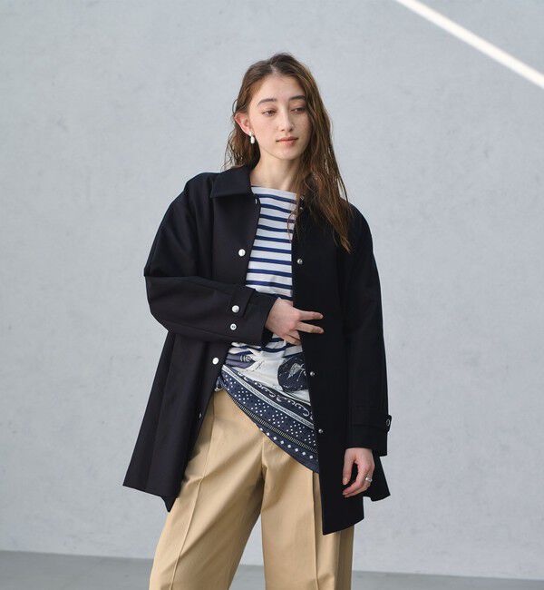 UNITED ARROWS「 Aライン ステンカラーコート」|ステンカラーコート|NAVY